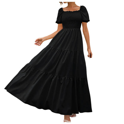Female Dresses Outfits Women'S 2024 Floral Boho Dress Wrap Crew Neck Short Sleeve Belted Ruffle Hem A Line Flowy Ropa Para Mujer