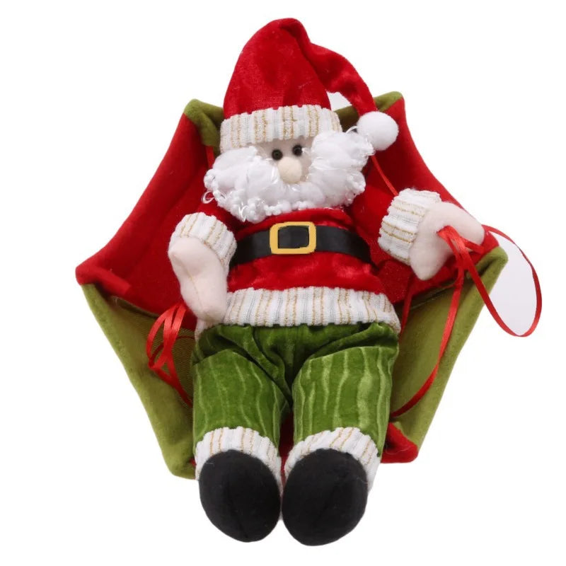 2024 Christmas Santa Claus Smowman Hanging Ceiling Decorations Parachute New Year  Pendant Christmas Home Decoration Supplies