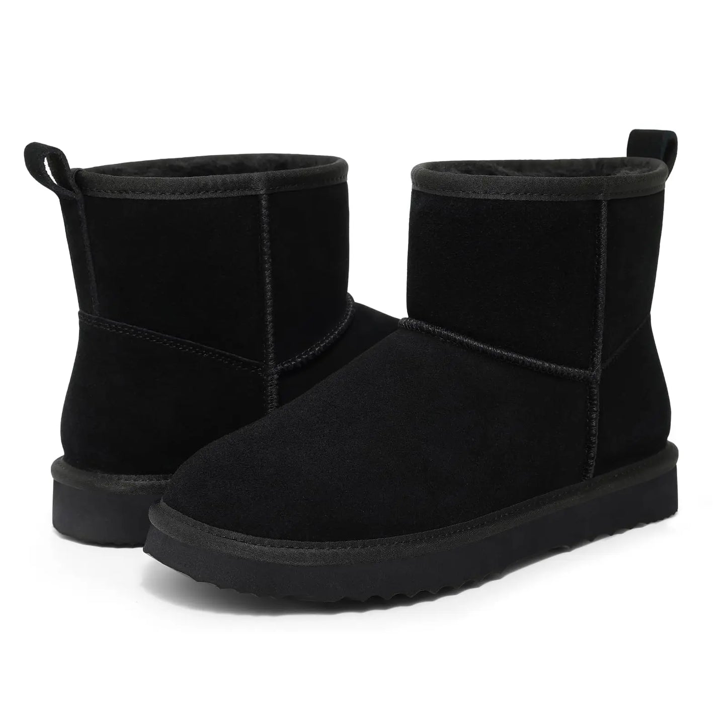 Evshine Winter Mini Snow Boots For Women Plush Lined Warm Suede Snow Boots Comfy Fuzzy Boots Fur Home Ankle Boots Lady Snow Boot