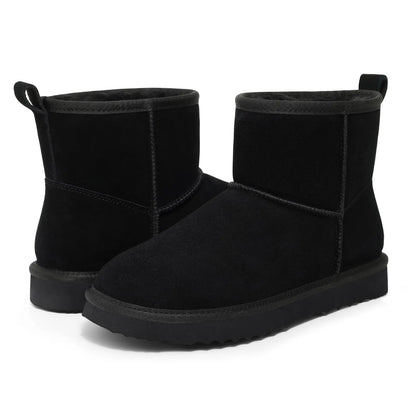 Evshine Winter Mini Snow Boots For Women Plush Lined Warm Suede Snow Boots Comfy Fuzzy Boots Fur Home Ankle Boots Lady Snow Boot