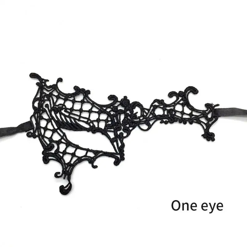 EtherealBe women's black lace masquerade mask featuring intricate lace design for elegant masquerade events