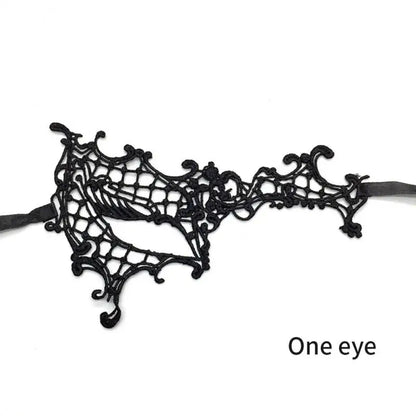 EtherealBe women's black lace masquerade mask featuring intricate lace design for elegant masquerade events