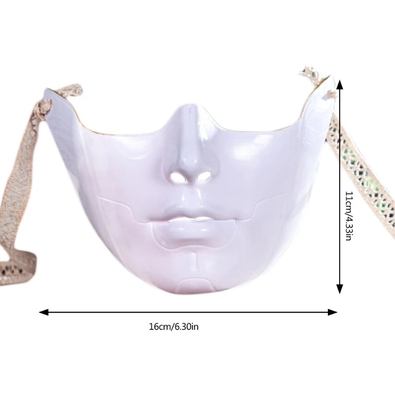 EtherealBe masquerade half face mask in white with adjustable straps for costume parties