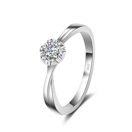 925 Sterling Silver Color Jewelry Rings For Women Wedding Jewelry Bijoux Zirconia Vintage Accessories Engagement Hollow