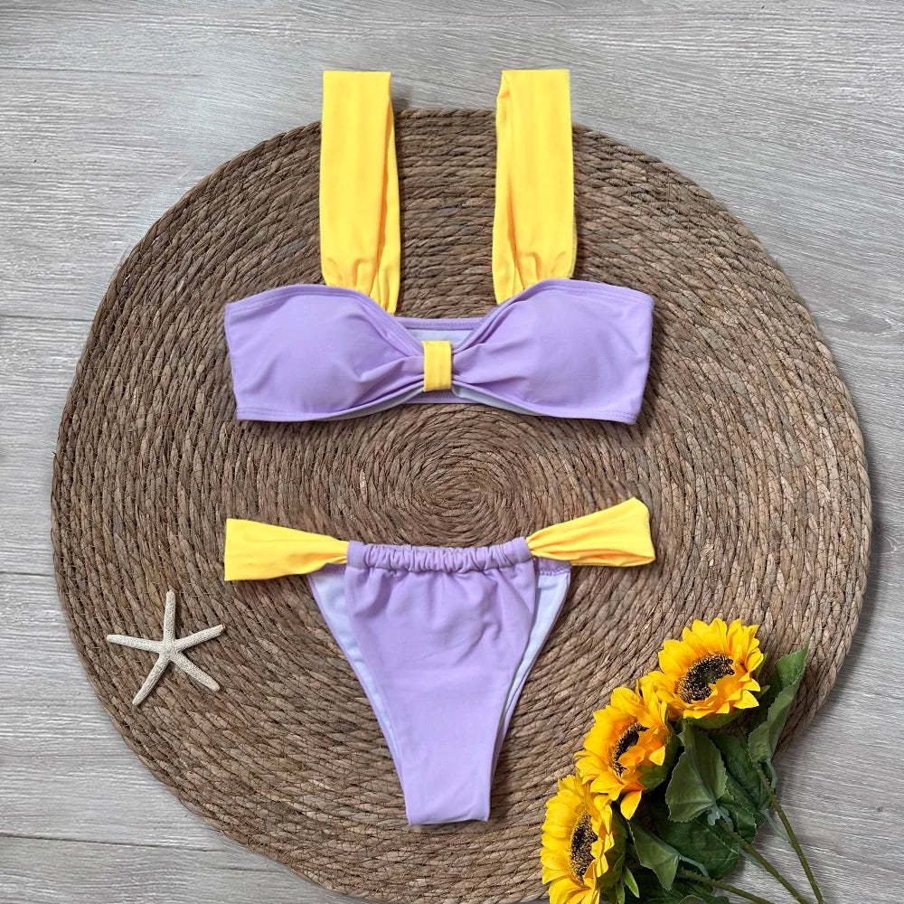 Black Bikini 2024 Sexy Micro Mujer Bikini Set Women Swimsuits Female Swimwear Brazilian Biquini Swimming Suit Solid Beachwear