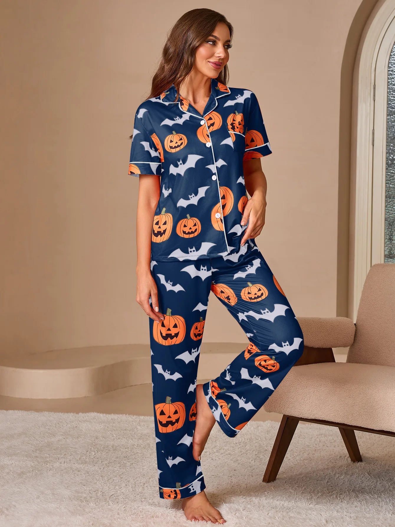 Women's Pajamas Set Pijama Pajama Sets Sleepwear Women's Home Clothes Woman Halloween Womens Suit Sleep Lounge Underwear