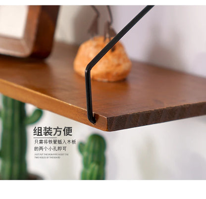 Nordic Wooden Wall Hanging Shelves Living Room Decor Display Stand Home Wall Decoration Bedroom Storage Shelf