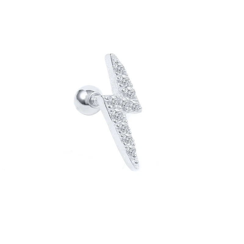 CANNER Pendientes Plata 925 Piercing Stud Earrings For Women Cubic Zirconia 925 Sterling Silver Cartilage Earring Jewerly 1pcs