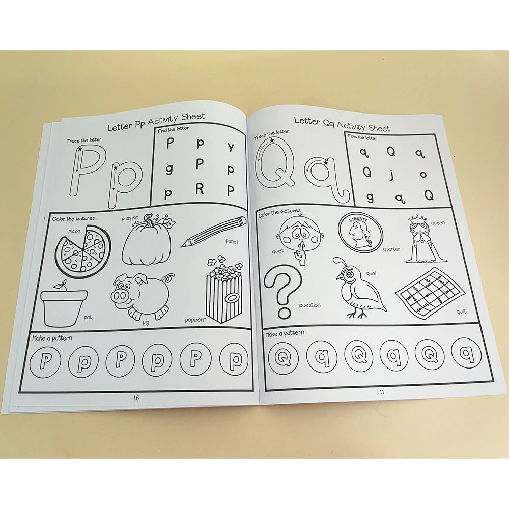 Letters A-Z Letter Tracing Practice Workbook Preschool English Learning Kindergarten Alphabet Writing Coloring Book Montessori