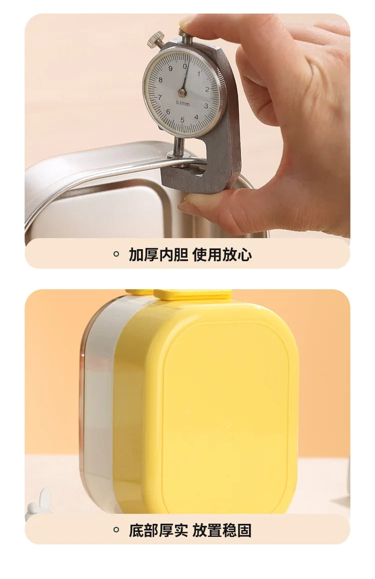 Kawaii Miffy Stainless Steel Divided Lunch Box Water Heated Student Lunch Box Cartoon Portable Bento Box Christmas Gift Toy