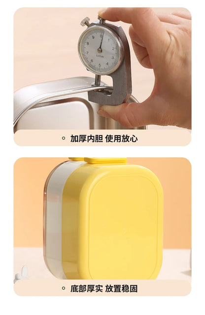 Kawaii Miffy Stainless Steel Divided Lunch Box Water Heated Student Lunch Box Cartoon Portable Bento Box Christmas Gift Toy