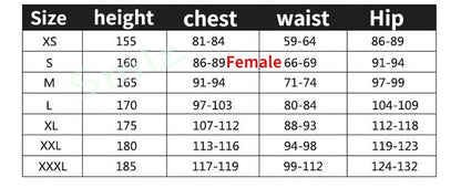 EtherealBe size chart showing XS to XXXL height chest waist hip measurements for Wednesday Addams cosplay dress for women