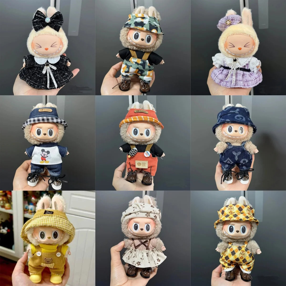 2025 New Labubu 17cm Doll Clothes Outfit Accessories for Korea Kpop Exo Labubu V1 V2 Idol Handsome Clothing Cool Gift