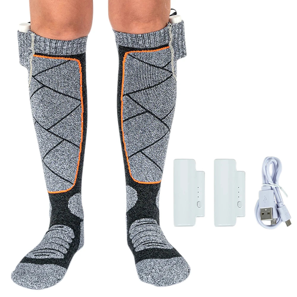 Heated Socks Man Winter Thermal Heated Foot Warmer Rechargeable Outdoor Sport Ski Heating Socks Warm Snowmobile Skiing