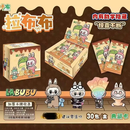 New Labubu Card Anime Cute Bubble Mart QR UR SSR SR  Flash Thick Card Board Game Children's Toy Gifts