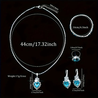 Fashion quartz watch and jewelry set, shock resistant circular analog digital display, PU leather strap, zinc alloy case