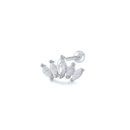 925 Sterling Silver Fine Jewelry Anti-allergic Ear Buckle Moon Stud Earring For Woman Wedding Anniversary Piercing Pendientes