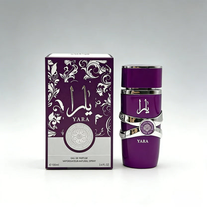 Lattafa Yara Purple Vanilla Fruity Citrus Floral Eau de Parfum Long-Lasting Fragrance for Women 3.40 Ounce / 100 ml