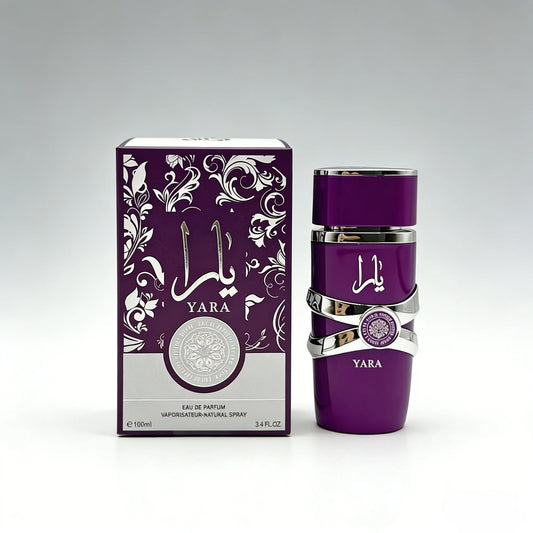 Lattafa Yara Purple Vanilla Fruity Citrus Floral Eau de Parfum Long-Lasting Fragrance for Women 3.40 Ounce / 100 ml