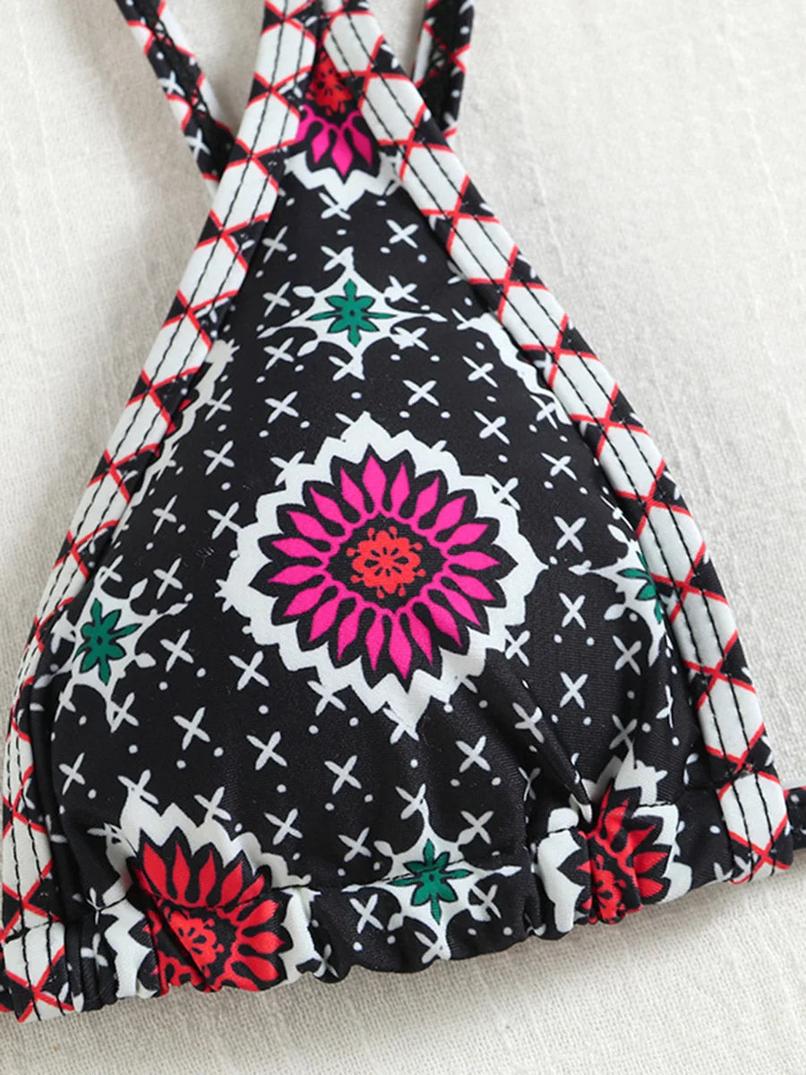 Micro Bikinis 2025 Sexy Women Swimsuits Female Swimwear Print Bikini Set Bathing Suit Swimming Suits Beachwear Thong Biquini