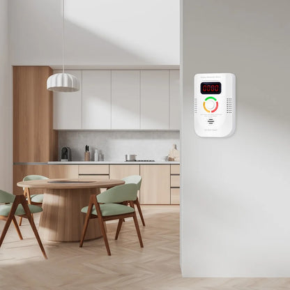 Plug-in Combustible Gas Leak Detector Monitor Sound Light Warning CO Leak Detector Combustible Gas Smoke Alarm for Kitchen Home