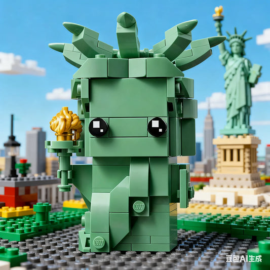 Lego Block Square Head Series 40367 40378 40421 40443 Statue of Liberty Square Children's Toy Gifts