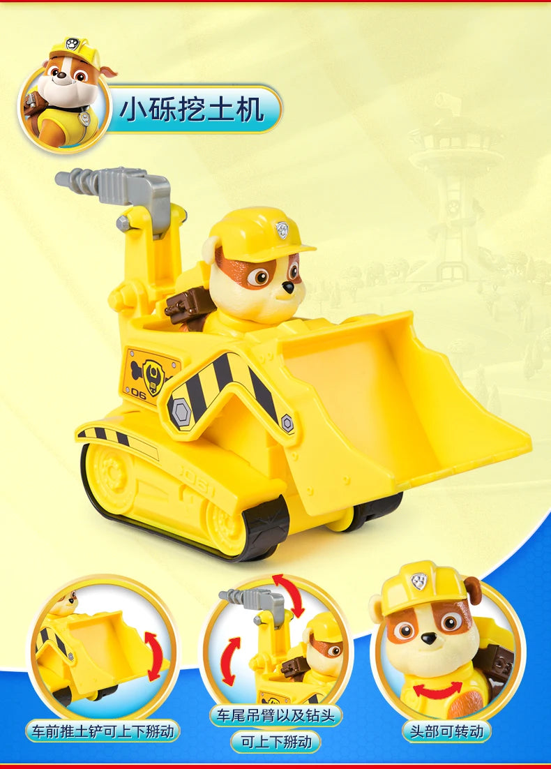 Original Paw Patrol Rex’s Dinosaur Rescue Vehicle with Collectible Action Figure Anime Doll Kids Toy Birthday Christmas Gift