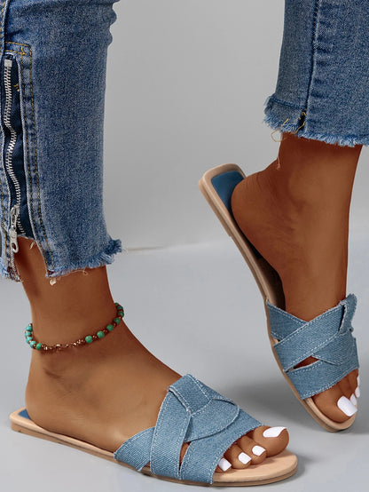 Luxury Designer Women Sandals 2025 New Woven with Comfortable Women's Sandals Casual Bottom Summer Flat Woman Slippers