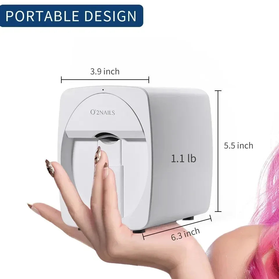 2026Smart Nail Printer 3D Portable Mobile Nail Painting Machine 2400DPI Printing Resolution Support WiFi/DIY for Home Nail Salon