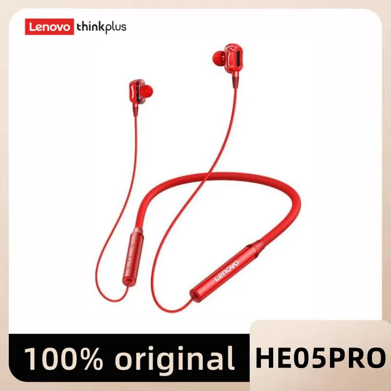 Original Lenovo HE05 Pro TWS Wireless Earphone Bluetooth 5.0 Sports Noise Canceling Neckband Headphones Waterproof Microphone
