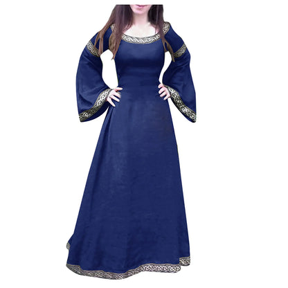 Medieval Gothic Cosplay Costumes for Women Halloween Carnival Party Performance Long sleeve Middle Ages Renaissance Dresses