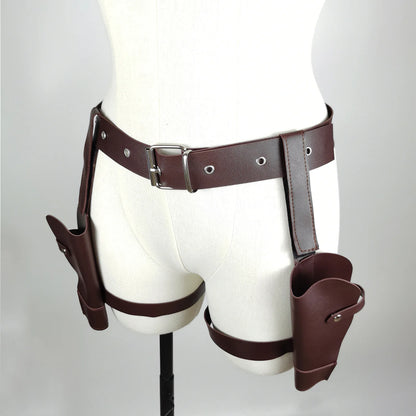 Ancient Tombs Game women Lara Gun Holster Western Denim Belt Cosplay Role-Playing guns holder band belts costumes