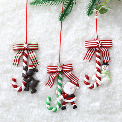 Christmas Decoration Red Christmas Candy Canes Christmas Tree Hanging Pendants Xmas New Year Home Decorations Kids Toys Navidad