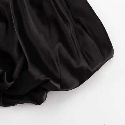 White Pleated Mini Dress For Women Bandeau Slim Patchwork Backless Elegant Fashion Dress Solid Female Party Dress 2024 New