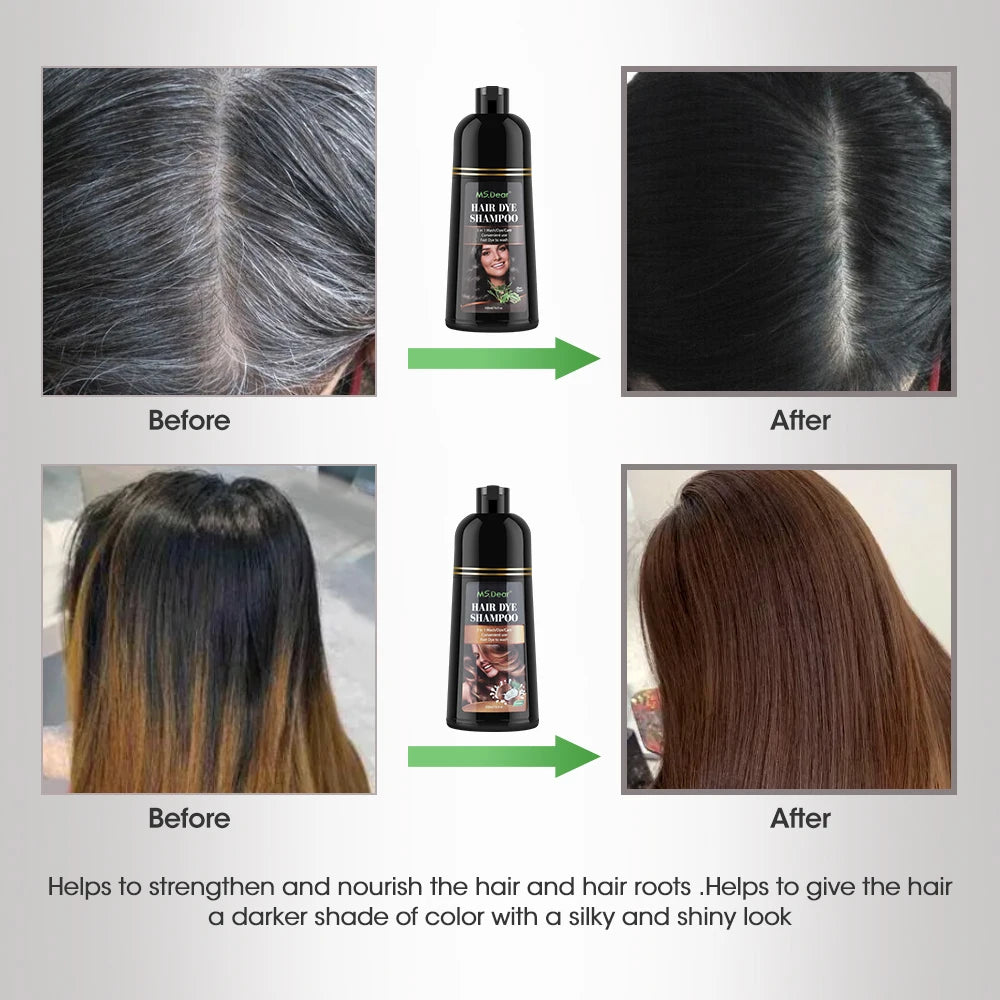 500ml Natural Plant Conditioning Hair Dye Black Shampoo Fast Dye White Grey Hair Removal Dye Coloring Black Hair