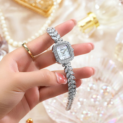 2024 NIBOSI Women Watches Fashionable Diamond Studded Steel Bracelet Quartz Watch For Women'S Watches Luxury Female Clock Relogi