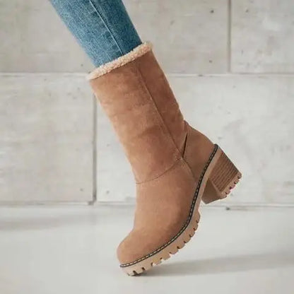 Winter Boots for Women New Snow Keep Warm Fur Booties Comfort Cuffed Wool Ankle Boots Platform Wedges Cotton Shoes Mid Calf Boot
