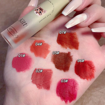 Lightweight Matte Finish Lip Stain Charm Lasting Non-fading Lip Makeup Mini Lipstick for Women