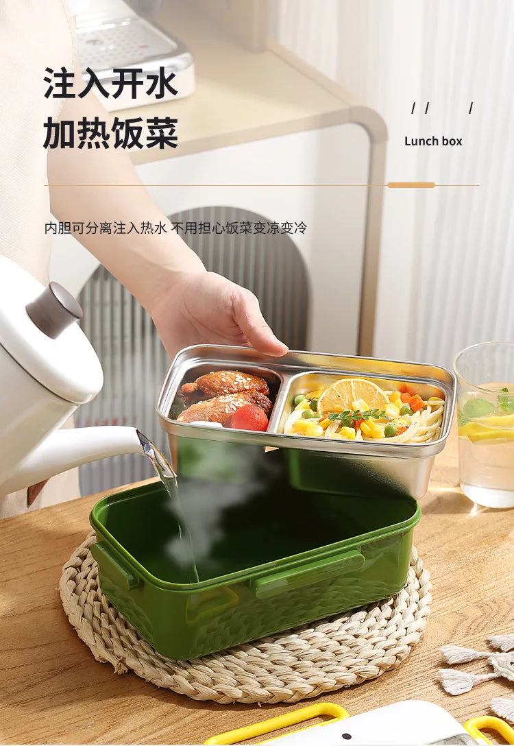 Kawaii Miffy Stainless Steel Divided Lunch Box Water Heated Student Lunch Box Cartoon Children's Lunchbox Christmas Gift Toys