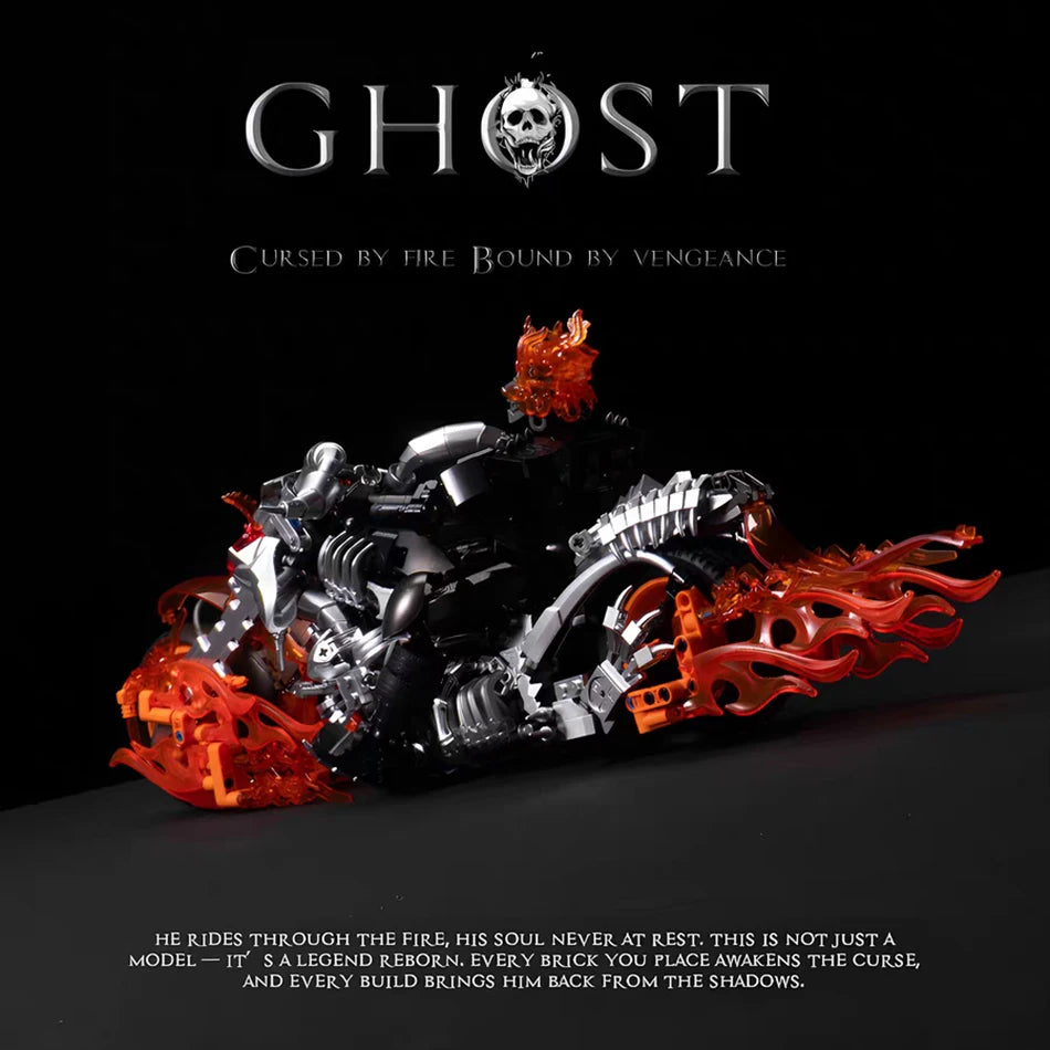 1436 PCS MOC City Super Hero Dark Motor Rider Building Blocks Comic Ghost Knight Motorcycle Assembly Bricks Toys Kids Boys Gifts