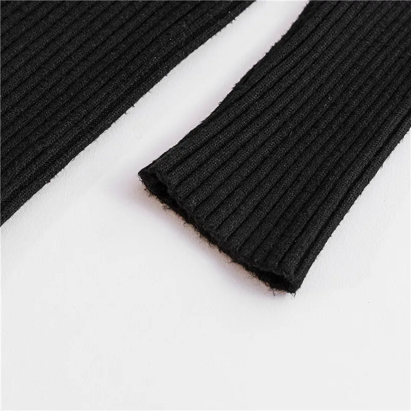 Autumn Winter Women Knit Solid Turtleneck Pull Sweater Casual Rib Jumper Tops Female Home Pullover Y2K Clothing 2025