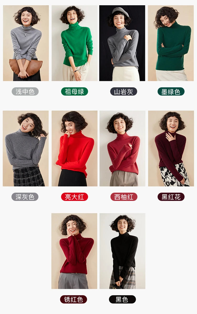 New Women's Cashmere Sweater 100% Pure Cashmere Knitted High Collar Hoodie Hot Selling Soft Solid Color Women's Top