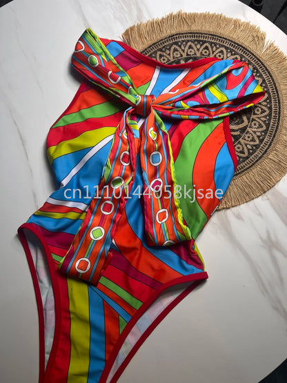 Luxury Design Women's Black Red Scarf Bikini Sets Letter Signature Logo Beachwear Designer Brand Lady Headband Swimsuit Swimwear