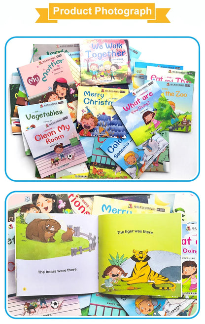 Kids 60 Pocket Books Set English Words Learning Book Enlightenment of Early Childhood Teaching Aids Bedtime Reading Montessori
