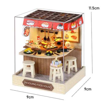 Handmade Wooden Miniature Doll House Kit 3D Puzzle Assembled Building Model Kit With LED Light DollHouses Toy For Christmas Gift