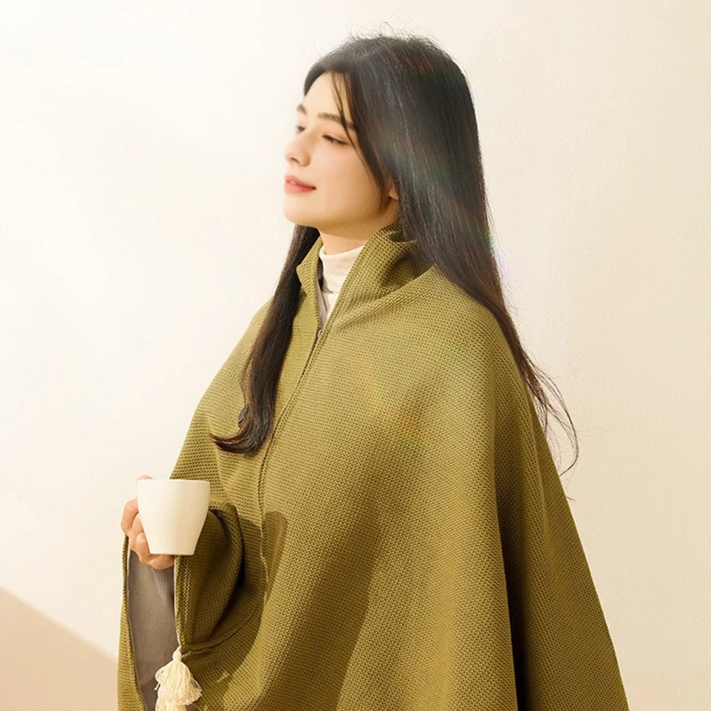 Wearable Heating Electric Blanket Shawl 3 Heating Levels USB Heated BlanketBody Warmer Blanket for Home Office Xmas Gift