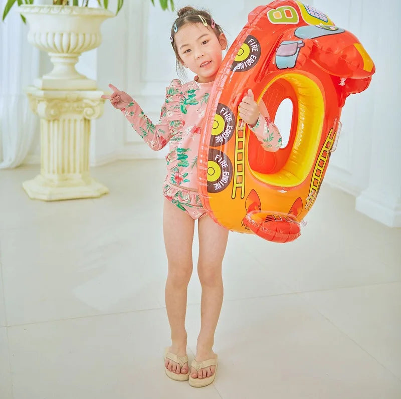 Rooxin Flamingo Swimming Circle Baby Infant Float Pool Swimming Ring With Sunshade Floating Seat Summer Beach Pool Party Toys