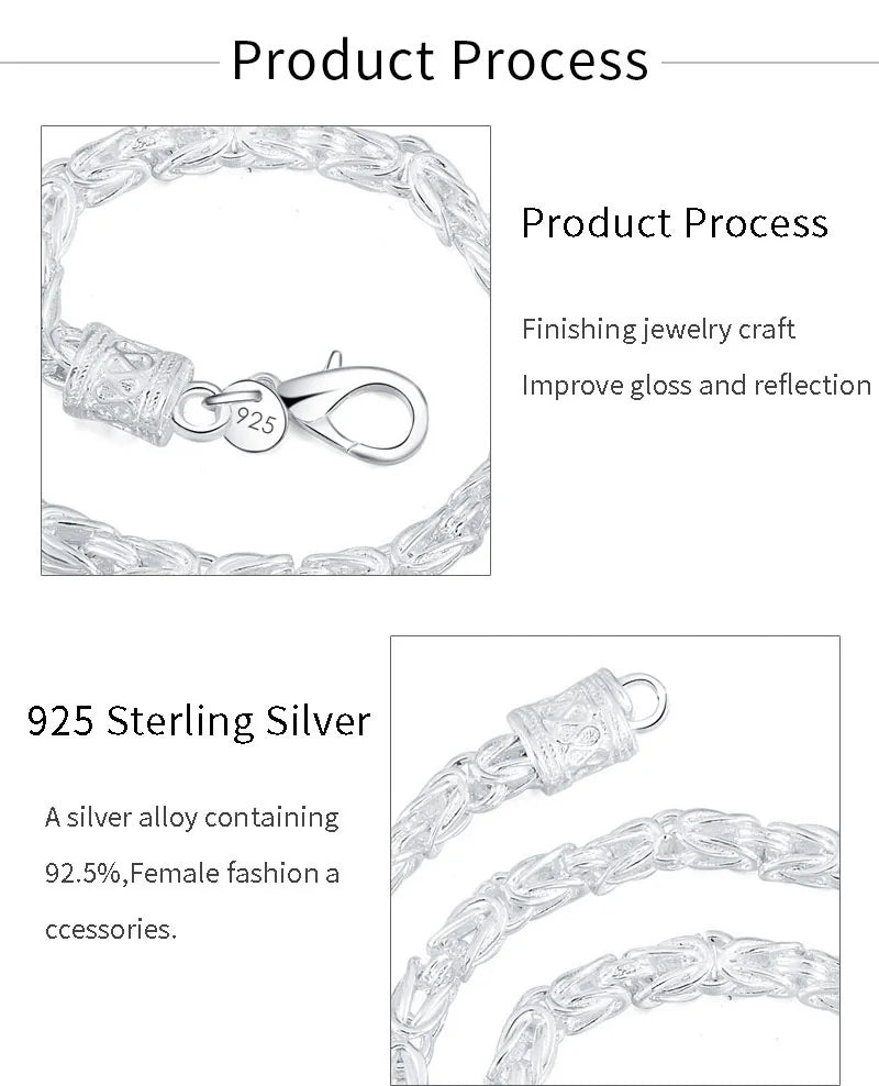 New listing 925 Sterling Silver 20 Inches 5MM Personalized Man Necklace Woman Fashion Charm Hip Hop Jewelry Christmas Gift
