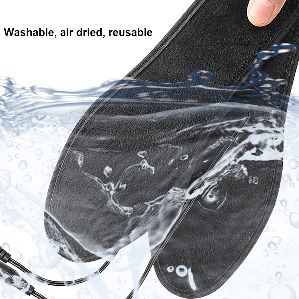 Men Women Electrically Heating Insoles Washable Electric Foot Warming Pad Feet Warmer Sock Mat USB Rechargeable Heated Insoles