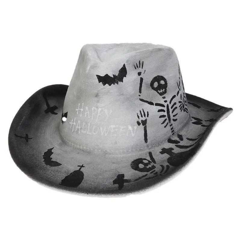 EtherealBe Halloween Cowboy Hat for Adults - Spooky Style